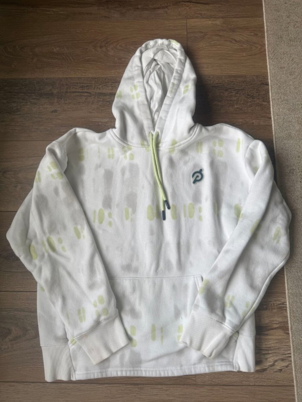 Peloton Be Good To Yourself Tie Dye Pullover Hoodie White Green